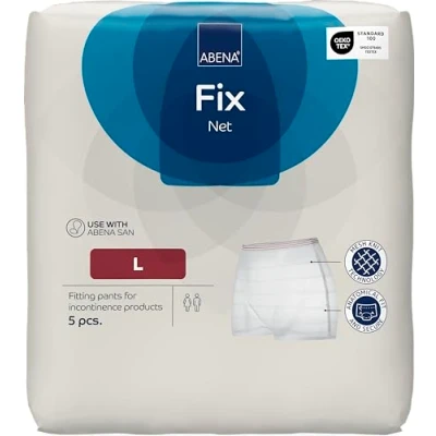 Image of ABENA Net Large Disposable Underwear Pack of 5 Pants for Fixing Incontinence Products and Pads Can Be Used As Postpartum Maternity