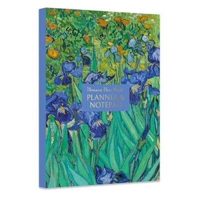 Image of A5 Planner and Notepad with Sticky Notes Van Gogh Irises Design