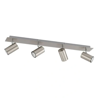 Image of Lindby downlight Joffrey, 80 cm, nickel, 4 bulb, GU10