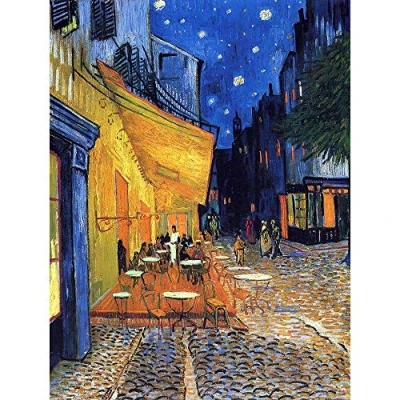 Image of Wee Blue Coo Vincent Van Gogh Cafe Terrace Place Du Forum Arles 1888 Art Print Poster Wall Decor 12X16 Inch