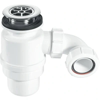 Image of 80mm Seal Shower Trap with 70mm Chrome Plastic Flange STW10R