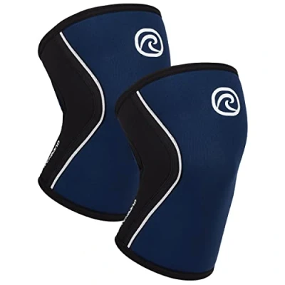 Image of Rehband 5mm Knee Sleeves for Functional Training, Cross Training &amp; Powerlifting, Weightlifting Support made of Neoprene, Unisex, Colour:Navy 1 Pair, Size:X Large