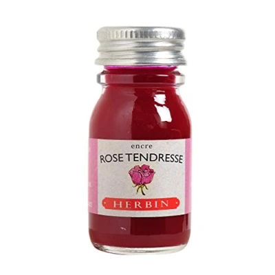 Image of Herbin 11561T 10ml bottle of ink for fountain pens and rollerball (product without packaging zero waste objective), Rose tendresse/Rose tenderness