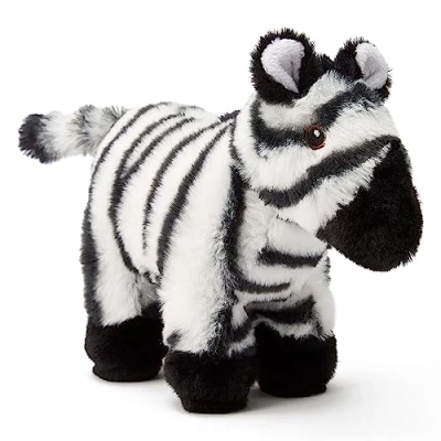 Image of Zappi Co Ultra Soft Zebra Plush Toy (23cm Length) 100% Recycled, Eco Friendly, Newborn Gift, Realistic Lifelike