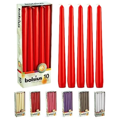 Image of BOLSIUS Tapered Dinner Candles , &quot;Red box 10&quot;, 103600352241