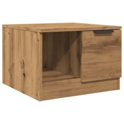 Image of vidaXL engineered wood coffee table modern artisan oak finish, square design, 50x50x36 cm, living room/lounge