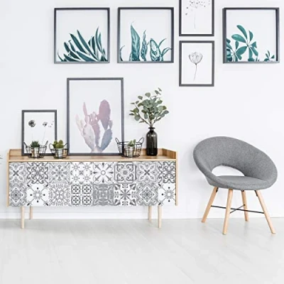 Image of Ambiance Sticker Self Adhesive Furniture and Tables Tile Stickers for Kitchen Living Room Decoration Cerena Pack of 24 10 x cm