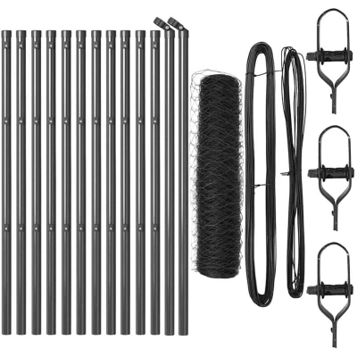 Image of vidaXL Fencing Set of 2 Grey Metal Large Durable