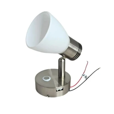 Image of Marvix Led Reading Light 12V 24V USB Dimmable Touch Switch Spotlight For Campervan Motorhome Caravan &amp; Boat Lighting Nickel Brushed