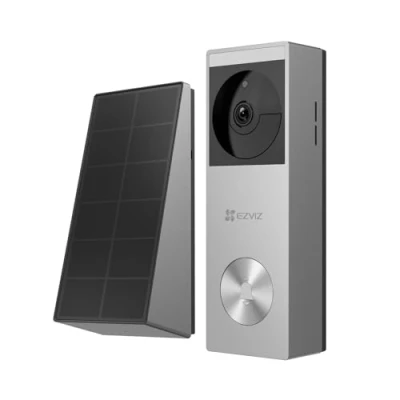 Image of EZVIZ 2K Wireless Video Doorbell Camera with Solar Panel, Colour Night Vision, NO Monthly Fee, AI Detection, 32 GB Local Storage, Alexa (HP3 Pro)