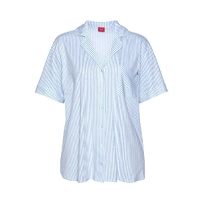 Image of s.Oliver Women&#039;s AK 140 45 Pajama Top, Blau Gestreift, 10 UK/12 UK