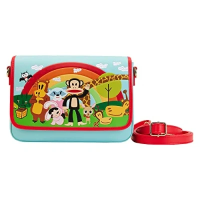 Image of Loungefly Paul Frank Crossbody Bag Rainbow Group Official Blue One Size