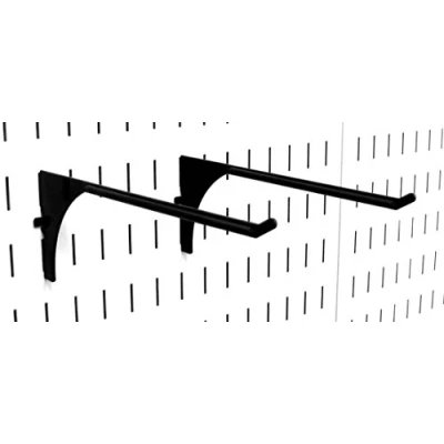 Image of Wall Control 10 ER 004 B Pegboard 9&quot; Reach Extended Slotted Hook Pair, Black