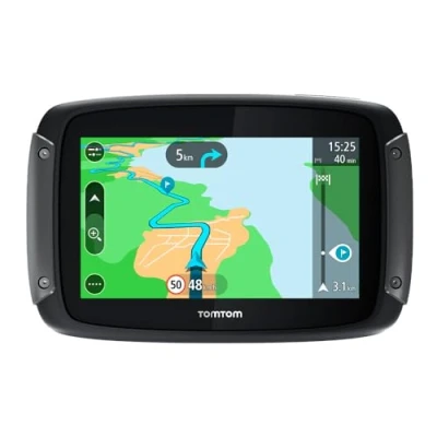 Image of TomTom motorcycle Sat Nav Rider 50 (4.3 inches, with specific winding and hilly roads, updates via WiFi, 3 month traffic speedcams, EU23 maps)
