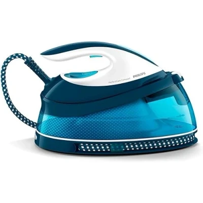 Image of Philips PerfectCare Compact Steam Generator Iron, 1.5L Water Tank, Energy Saving, ECO Mode, No Burns with OptimalTEMP Technology, SteamGlide Soleplate (GC7840/26)
