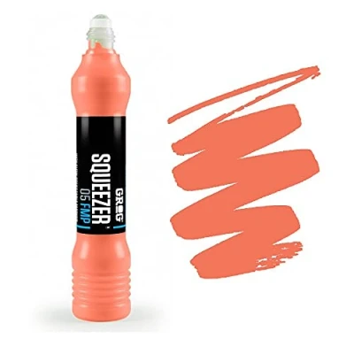 Image of Grog 05 Squeezer 5mm Refillable Paint Marker Pen Supplied by Graff City (Neon Orange FMP 14