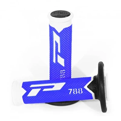 Image of Progrip 788 Pa078800WBN Motocross Handlebar Grips, White/Blue/Black