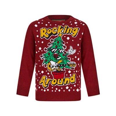 Image of Tokyo Laundry Boy&#039;s Rocking Tree Novelty Christmas Jumper