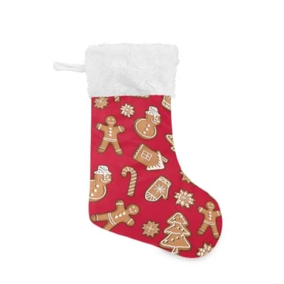 Image of Cgiub Christmas Gingerbread Stockings 18 inches Fireplace Hanging Stocking Large Xmas Decorations for Family Holiday Party, 1Pack