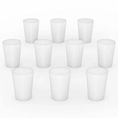 Image of stonylab Silicon Rubber Stopper, White Tapered Lab Seal Silicone Stoppers Plugs (10 Pack, 1#)