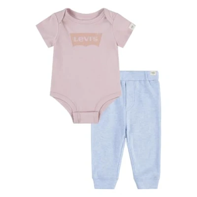 Image of Levi&#039;s Batwing Bodysuit Unisex SET Trousers for kids, Size: NB, Peachskin