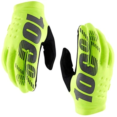 Image of 100% Brisker Kids MTB Gloves Yellow, Small / Full Finger Children Child Mitten Mitt Unisex Boy Girl Youth Junior Infant Bicycle Cycling Cycle Mountain Bike Ride Trail Cold Weather Hand Wear