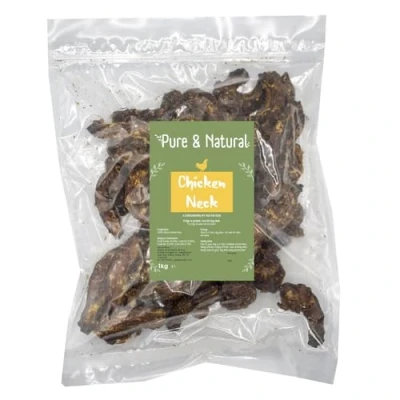 Image of Pure &amp; Natural Chicken Necks for Dogs High Protein and Dog Chews Dogs, 8 Weeks Up, Promotes Dental Health 1kg