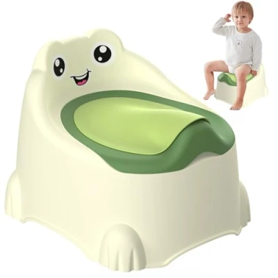 Image of Potty Training Toddler Toilet, Baby Chair Toilet Seat for Kids Boys Girls Toddlers with Splash Guard Non Slip Removable Bowl Ages 1 6 Childrens (Green)