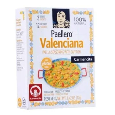 Image of Carmencita Valencian Paella Seasoning 3 Sachets 12g This Contains a Secret Blend of Spices and Saffron