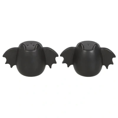 Image of Bat Wing Salt and Pepper Shakers Unique Tableware Set for Quirky Dining Halloween Table Decor Conversation Starter