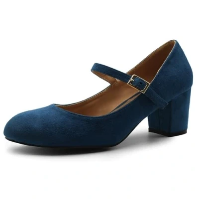 Image of Womens Ladies MID Block Heel Mary Jane Office Work Formal Strap Dolly Shoes Size