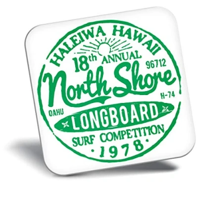 Image of Destination Vinyl ltd Fridge Magnet Hawaii North Shore Longboard Surf 5486