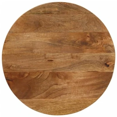 Image of vidaXL Mango Wood Table Top 60 cm Round, Solid Wood, Natural Finish, Brown Tabletop for Living Room, Bistro, Cafe