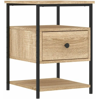 Image of vidaXL Bedside Cabinet Sonoma Oak 40x42x56 cm Engineered Wood