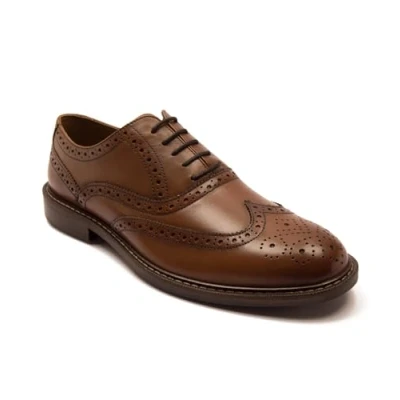 Image of Thomas Crick &#039;Waldew&#039; Men&#039;s Leather Oxford Formal Lace up Shoes Tan