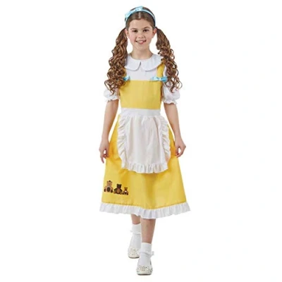 Image of Fun Shack Girls Golden Costume, Fairytale Book Character Fancy Dress, Childrens Costumes for World Day Small