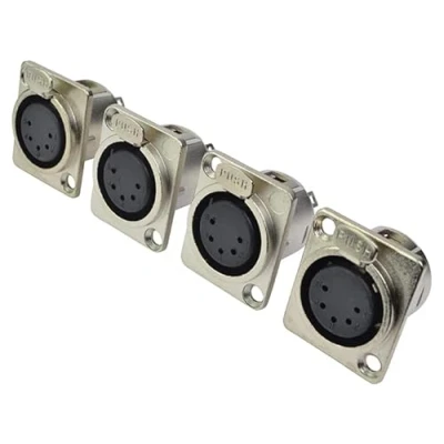 Image of DMX XLR Panel Sockets Female 5 Pin Pack of 4, Solder Terminals