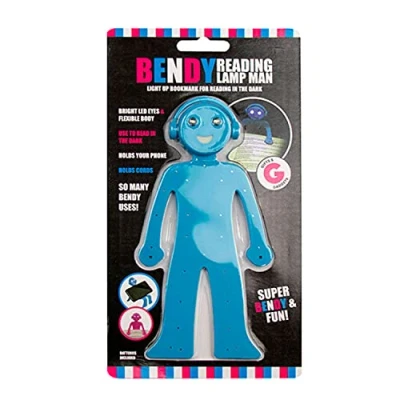 Image of Gem Imports Flexible Novelty Reading Lamp Portable Light Up Man Reading, Study Table, Work Light, Repairing ,Crafting &amp; Bookmark Holder (Blue)