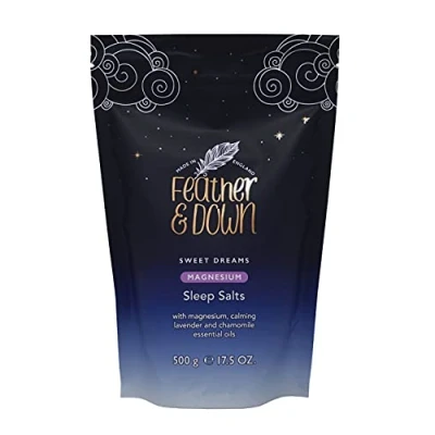 Image of Feather &amp; Down Sweet Dreams Magnesium Sleep Salts (500g) with Calming Lavender Chamomile Essential Oils. Relieve Stress Tension. Encourages a Restful Night’s