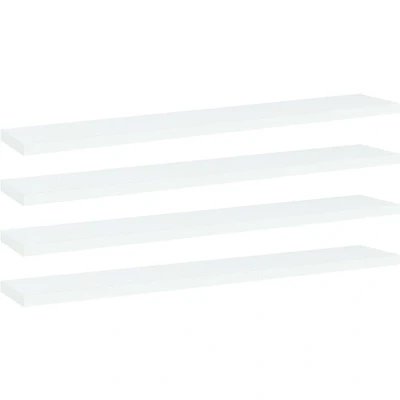 Image of vidaXL 4 Piece Set of Engineered Wood Bookshelf Boards for Living Room and Office White.