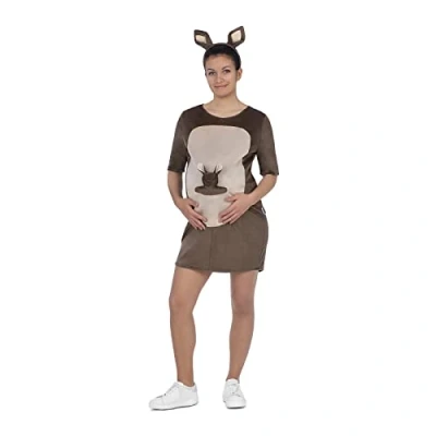 Image of My Other Me 206507 Costume Mom Kangaroo One Size Adult, Checkered, multicoloured, TALLA UNICA ADULTO
