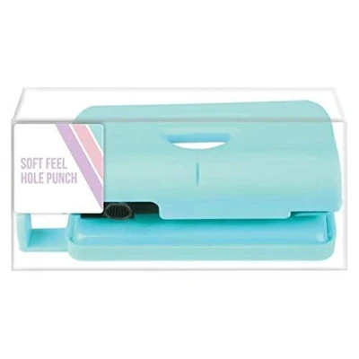 Image of Pastel Colour Soft Feel Paper Hole Punch Office Stationery Supply (Mint)