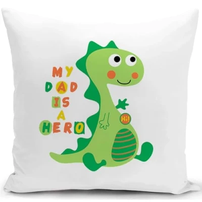 Image of HUASHUZI Cushion Cover Dinosaur Gifts for Boy Women Kids Decorations Throw Pillow Case Decor Home Livingroom Couch Sofa 18&quot;x18&quot;(45x45cm)