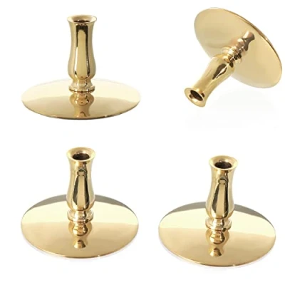 Image of NKlaus 4x Candle Holder Brass Gold Thin Altar Candles Up To Ø6,7mm Wedding 6731