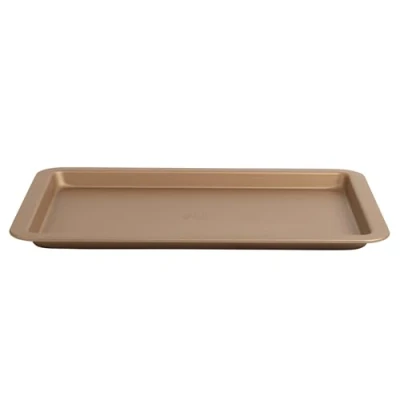 Image of Russell Hobbs Opulence Baking Tray Oven Sheet Non Stick Surface, 37 cm, Easy Clean, Strong and Durable, Ideal for Roasted Vegetables Potatoes &amp; Sweet Baked Treats, Carbon Steel, Gold, RH01690GEU7