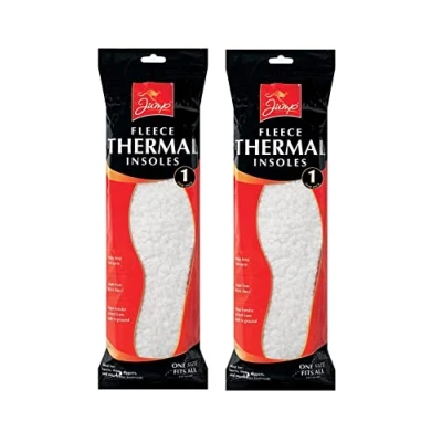 Image of 2 Pairs of Thermal Fleece Insoles Comfort Insulating Cut Size Shoes Boots Wellies