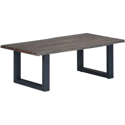 Image of vidaXL Coffee Table with Live Edges Grey 115x60x40cm Solid Acacia Wood
