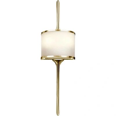 Image of KICHLER Mona IP44 LED wall light, 55.9 cm, polished brass