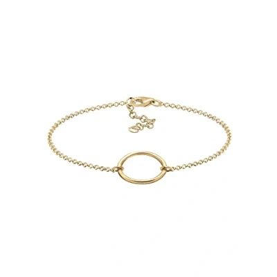 Image of Elli Women&#039;s 925 Sterling Silver Circle of Life Gold Plated Bracelet Length 18cm