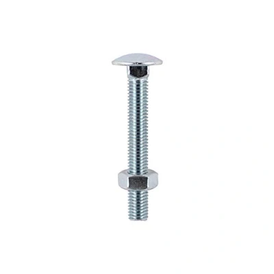 Image of Timco M6 x 150mm BZP Carriage Bolt &amp; Hex Nut Pack of 2